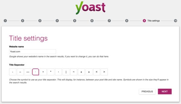 Yoast SEO onboarding