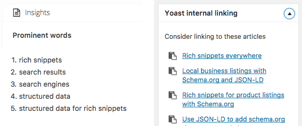 Yoast Insights and Internal Linking