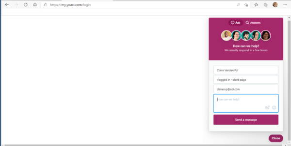 myyoast blank screen example