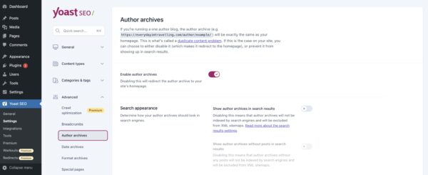 Yoast SEO Author archives
