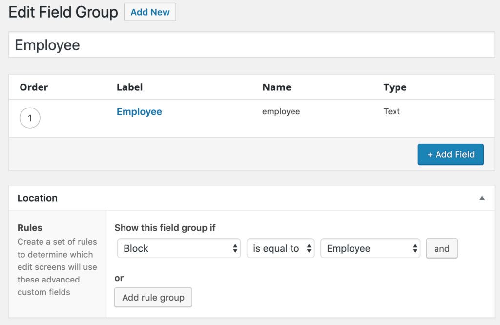 Adding a new employee custom field